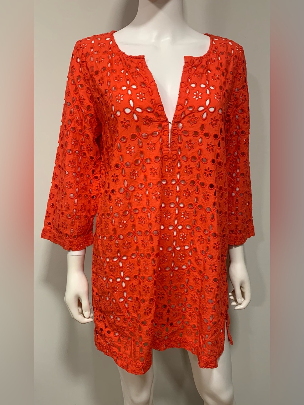 J Crew Embroidered Eyelet Tunic Popover Beach Dress Cover Up Womens S Pull Over